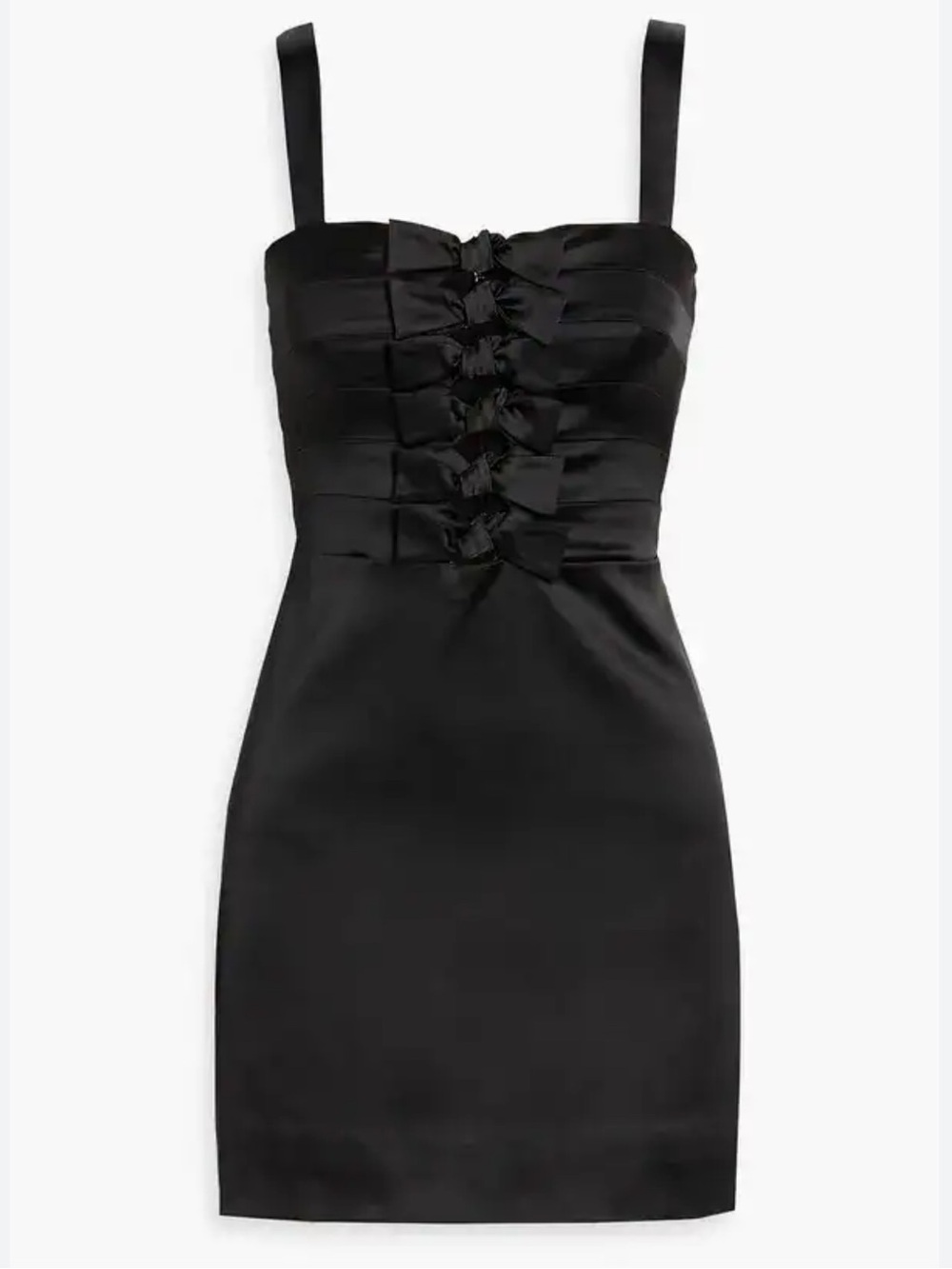 Veronica Beard Kennedy Bow Detailed Mini Dress Black Satin Size 6 NWT